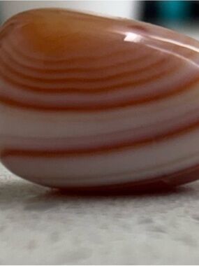 Polished Band Agate Stone - Brown and Cream Stripes